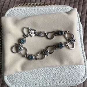 Elegant Sterling Silver Bracelet with Blue Accents